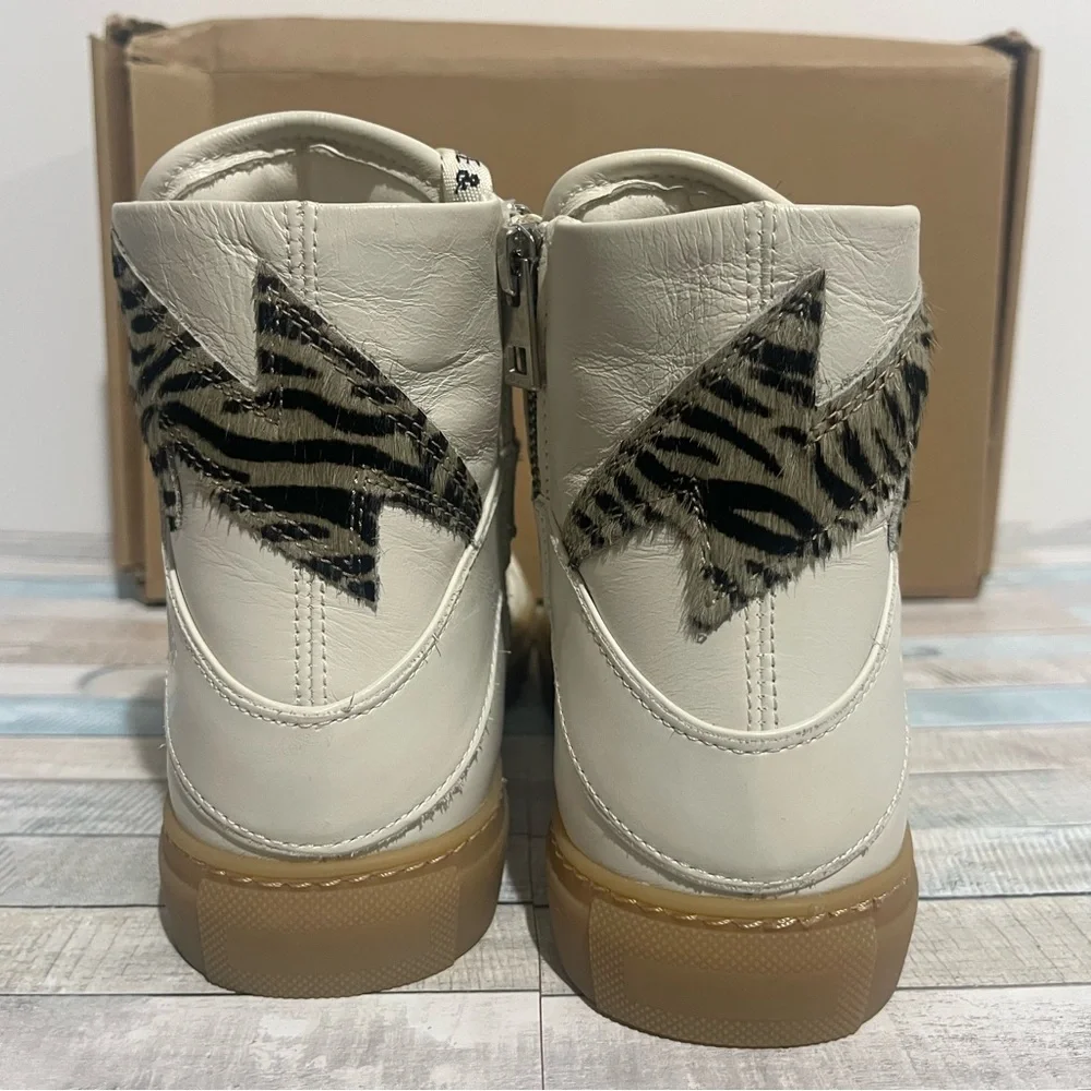 NEW Zadig & Voltaire High Flash Zebra Print Sneakers - Picture 5 of 11